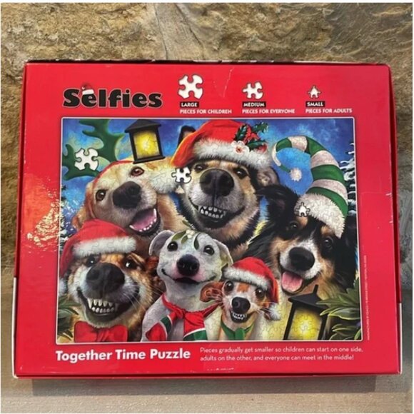 Christmas Dog Faces Selfies Together Time 400 Piece Puzzle Complete Ceaco 2020 - Picture 4 of 8